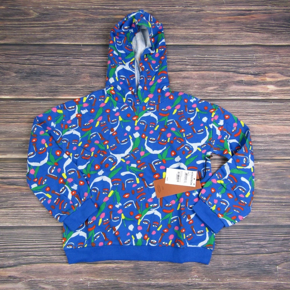 Cristina Martinez NEW NWT Kids Size 7 Blue White Hoodie Sweater